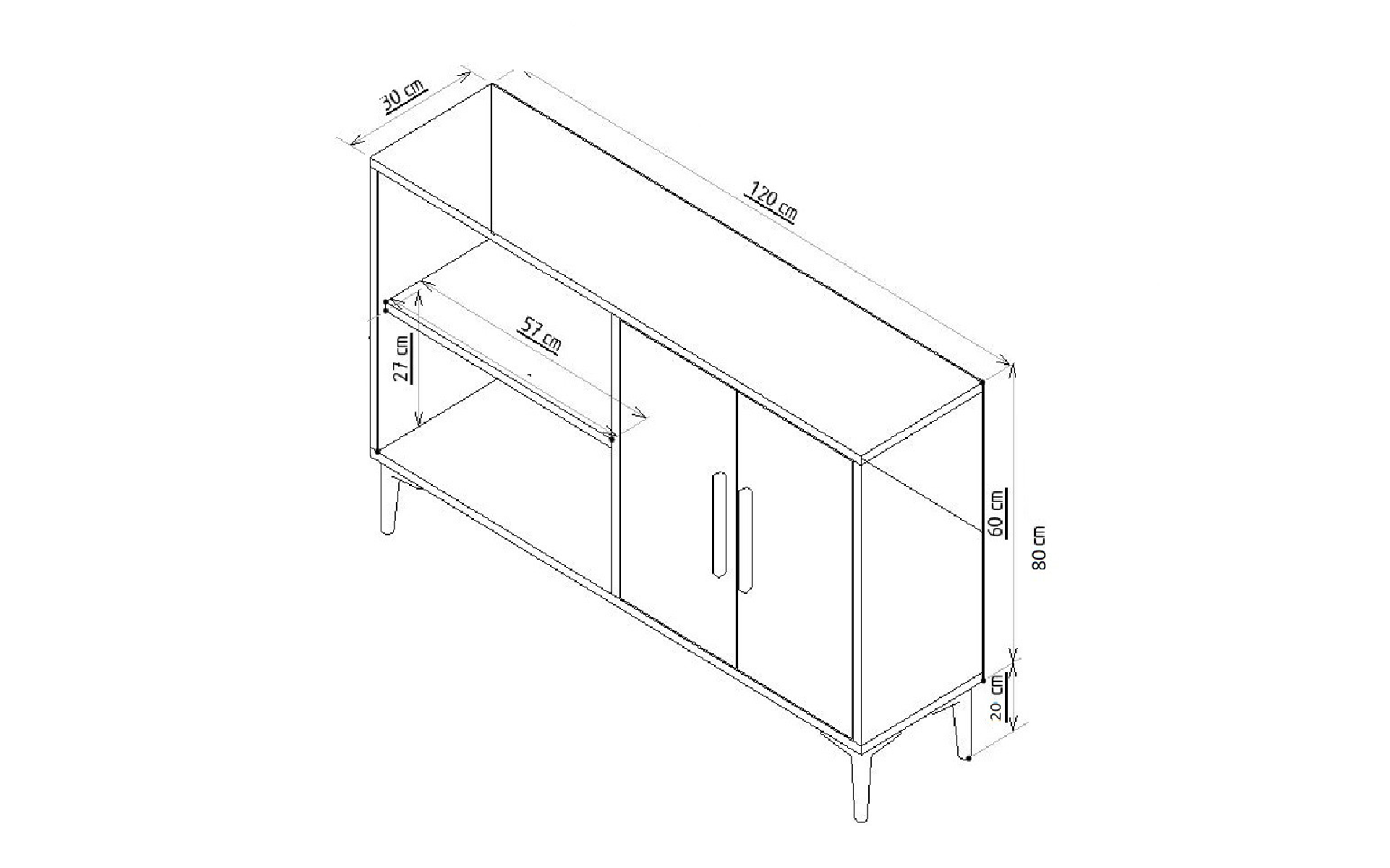 Comoda Arat, stejar safir + auriu  2